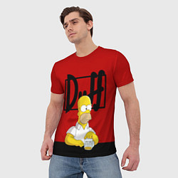 Футболка мужская Гомер и пиво Симпсоны Simpsons, цвет: 3D-принт — фото 2