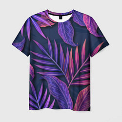 Футболка мужская Neon Tropical plants pattern, цвет: 3D-принт