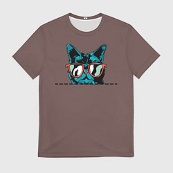 Футболка мужская Стильный кот в очках, цвет: 3D-принт