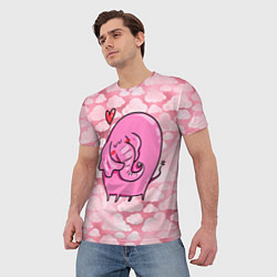Футболка мужская Розовый влюбленный слон, цвет: 3D-принт — фото 2