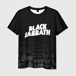 Футболка мужская Black Sabbath логотипы рок групп, цвет: 3D-принт