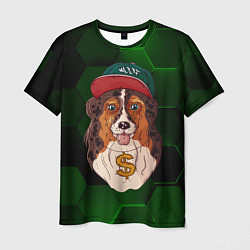 Футболка мужская Хип-хоп собачка, цвет: 3D-принт