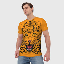 Футболка мужская Leopard Леопард, цвет: 3D-принт — фото 2