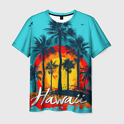 Футболка мужская Hawaii Солнце, Пальмы, цвет: 3D-принт