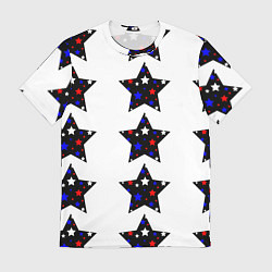 Мужская футболка Звёзды в цветах флага России