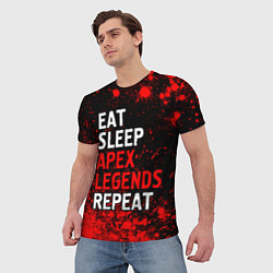 Футболка мужская Eat Sleep Apex Legends Repeat Краска, цвет: 3D-принт — фото 2
