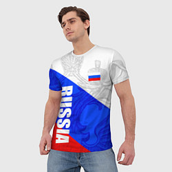 Футболка мужская RUSSIA - SPORTWEAR - ТРИКОЛОР, цвет: 3D-принт — фото 2