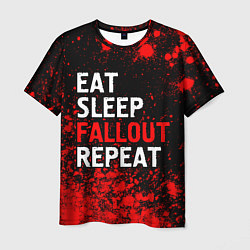 Футболка мужская Eat Sleep Fallout Repeat Краска, цвет: 3D-принт