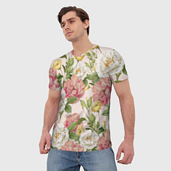 Футболка мужская Цветы Английские Розы, цвет: 3D-принт — фото 2