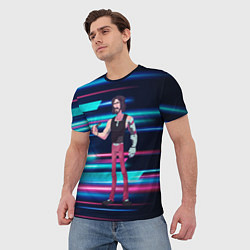 Футболка мужская Johnny Джонни Cyberpunk, цвет: 3D-принт — фото 2