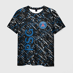 Футболка мужская Псж синие белые чёрточки, цвет: 3D-принт