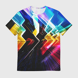 Футболка мужская Неоновая молния Абстракция Neon Lightning Abstract, цвет: 3D-принт