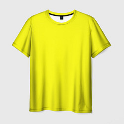 Футболка мужская Однотонный неоновый лимонный желтый тон, цвет: 3D-принт