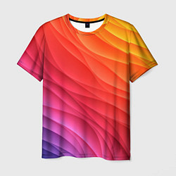 Футболка мужская Разноцветные цифровые волны, цвет: 3D-принт