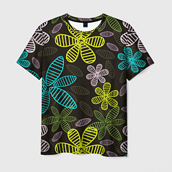 Футболка мужская MULTICOLORED TRANSPARENT FLOWERS, цвет: 3D-принт