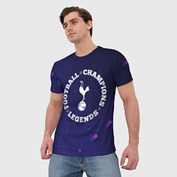 Футболка мужская Символ Tottenham и круглая надпись Football Legend, цвет: 3D-принт — фото 2