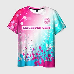 Футболка мужская Leicester City Neon Gradient, цвет: 3D-принт