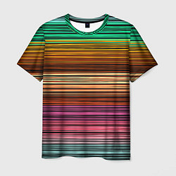 Футболка мужская Multicolored thin stripes Разноцветные полосы, цвет: 3D-принт