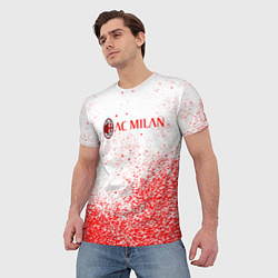 Футболка мужская Ac milan красные брызги, цвет: 3D-принт — фото 2