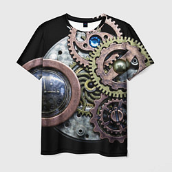 Футболка мужская Mechanism of gears in Steampunk style, цвет: 3D-принт