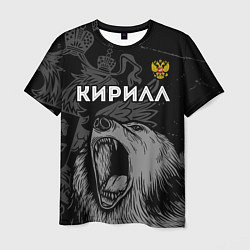 Футболка мужская Кирилл Россия Медведь, цвет: 3D-принт