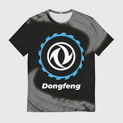 Футболка мужская Dongfeng в стиле Top Gear со следами шин на фоне, цвет: 3D-принт