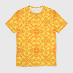 Футболка мужская Желтый абстрактный летний орнамент, цвет: 3D-принт