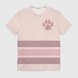 Футболка мужская Коричневые полосы на кремовом фоне stripes cream c, цвет: 3D-принт