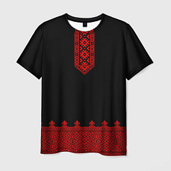 Футболка мужская Черная славянская рубаха, цвет: 3D-принт