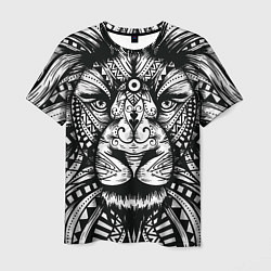 Футболка мужская Черно белый Африканский Лев Black and White Lion, цвет: 3D-принт
