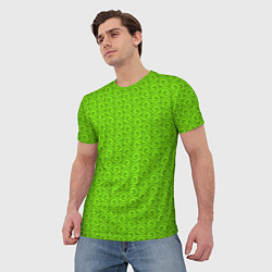 Футболка мужская Зеленые волнистые узоры, цвет: 3D-принт — фото 2