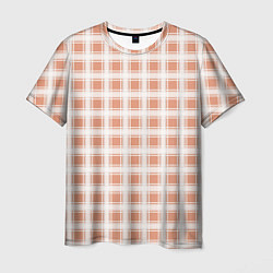Футболка мужская Light beige plaid fashionable checkered pattern, цвет: 3D-принт