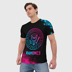 Футболка мужская Ramones Neon Gradient, цвет: 3D-принт — фото 2