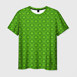 Футболка мужская Зеленые круги и ромбы, цвет: 3D-принт