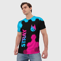 Футболка мужская Stray: Neon Gradient, цвет: 3D-принт — фото 2