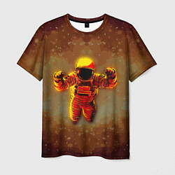 Футболка мужская Космонавт в пылающем космосе, цвет: 3D-принт