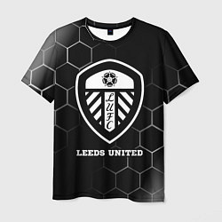 Футболка мужская Leeds United sport на темном фоне, цвет: 3D-принт