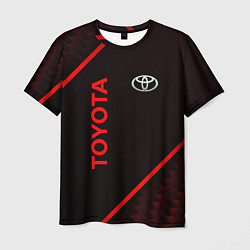 Футболка мужская Toyota Красная абстракция, цвет: 3D-принт