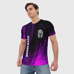 Футболка мужская Nickelback violet plasma, цвет: 3D-принт — фото 2