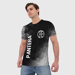 Футболка мужская Pantera glitch на темном фоне: символ и надпись ве, цвет: 3D-принт — фото 2