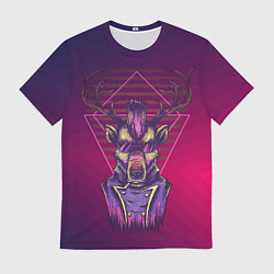 Футболка мужская Стильный олень, цвет: 3D-принт