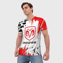 Футболка мужская Dodge - краска, цвет: 3D-принт — фото 2