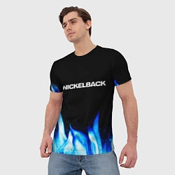 Футболка мужская Nickelback blue fire, цвет: 3D-принт — фото 2