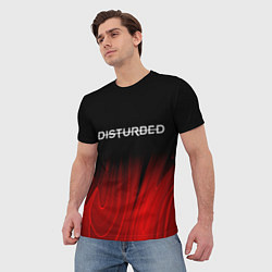 Футболка мужская Disturbed red plasma, цвет: 3D-принт — фото 2
