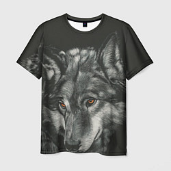 Футболка мужская Серый мудрый волк, цвет: 3D-принт