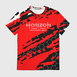 Футболка мужская Horizon forbidden west - Соты Краска, цвет: 3D-принт
