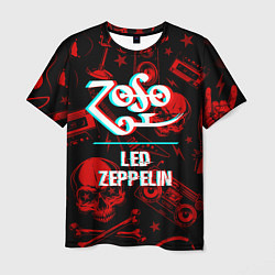 Футболка мужская Led Zeppelin rock glitch, цвет: 3D-принт