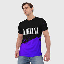 Футболка мужская Nirvana purple grunge, цвет: 3D-принт — фото 2