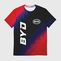 Футболка мужская BYD красный карбон, цвет: 3D-принт