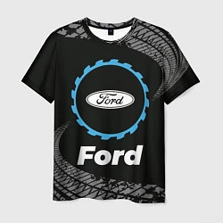 Футболка мужская Ford в стиле Top Gear со следами шин на фоне, цвет: 3D-принт